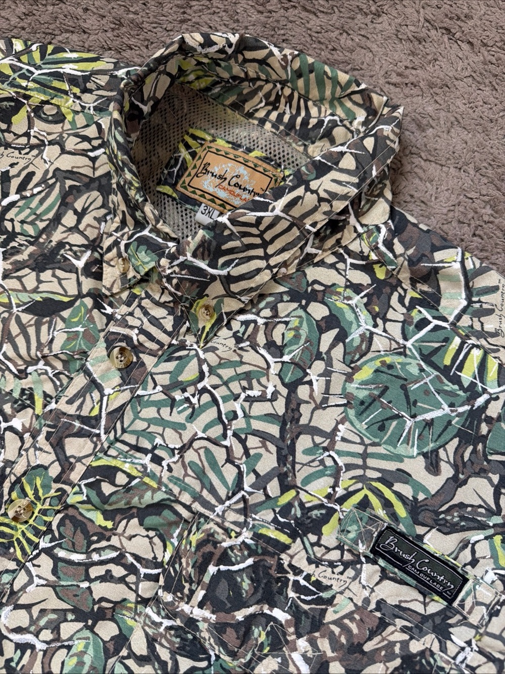 Brush Country Camouflage Shirt 3X Hunting Camo Outdoor Gorpcore Utility